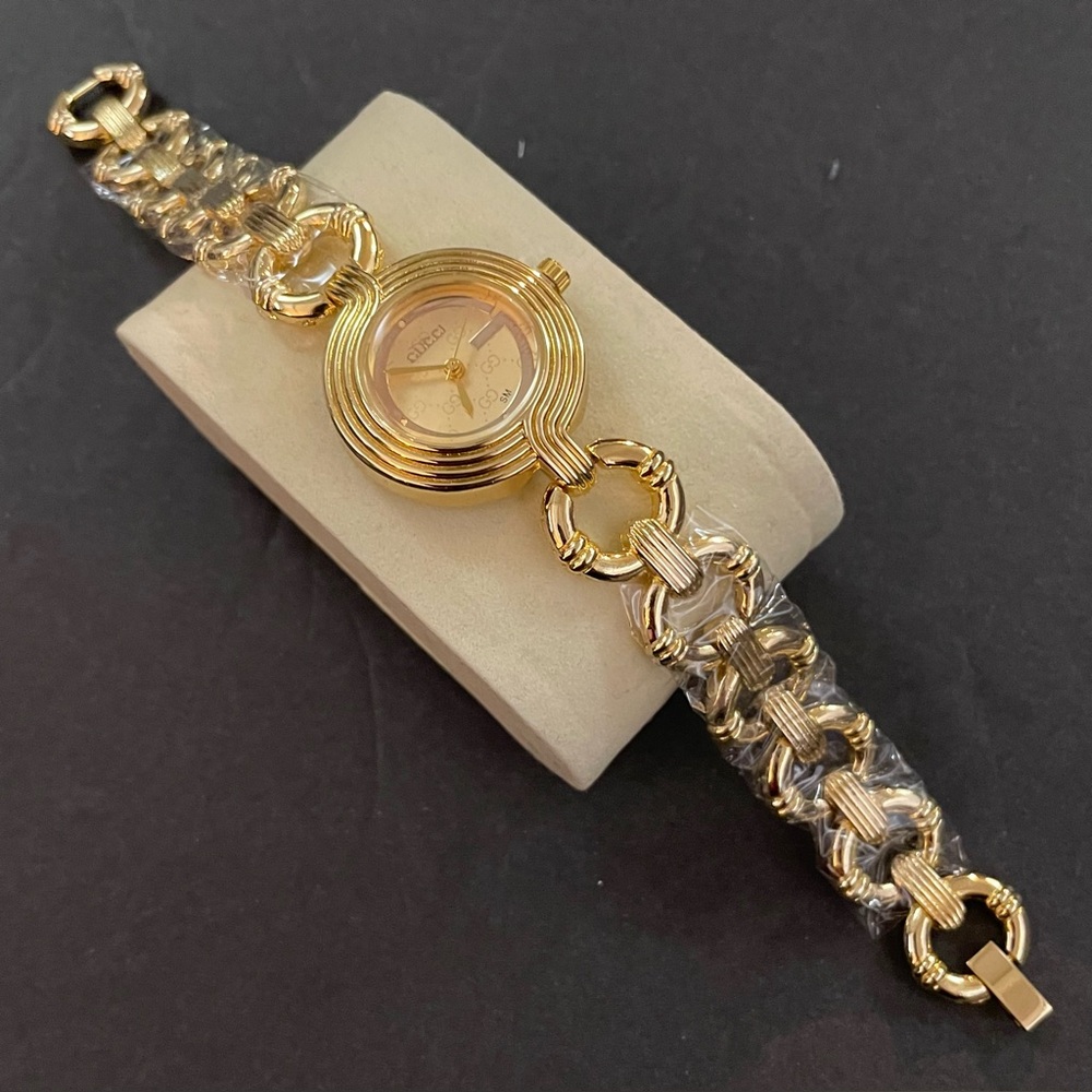 Women’s Fashion Gold Bracelet Watch Round Face Chain Strap - Picture 5 of 11